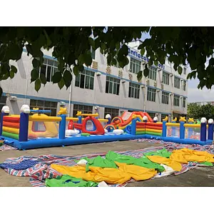 Inflatable rainbow airplane amusement park-17x10.1m