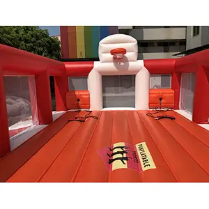 Inflatable basketball court bungee jumping combo-9x6.5x3.5m