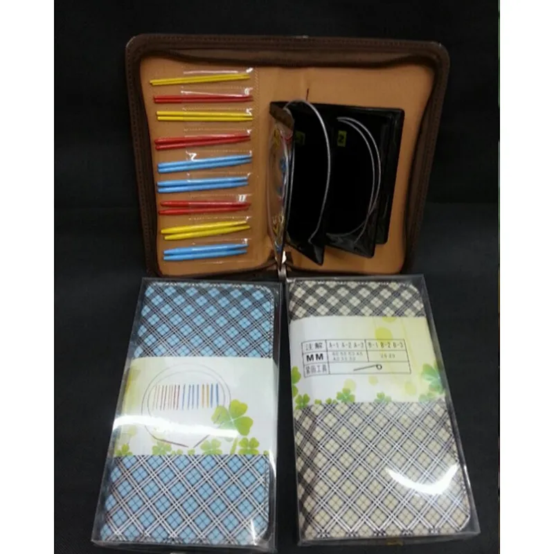 factory Mix color plastic needles and size circular for hand knitting