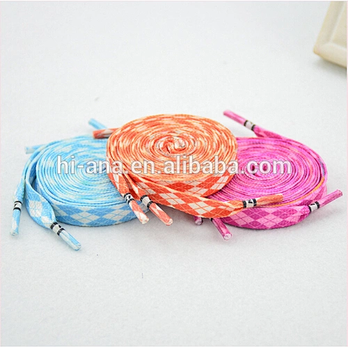 Wholesale wide flat round head colorful brick shoelace color rainbow white lace length customized