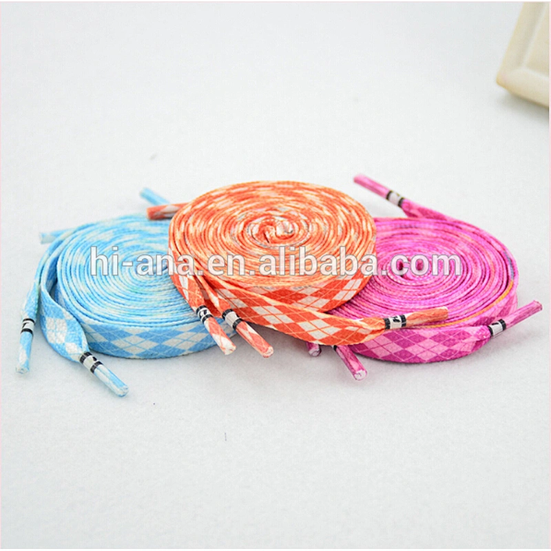 Wholesale wide flat round head colorful brick shoelace color rainbow white lace length customized