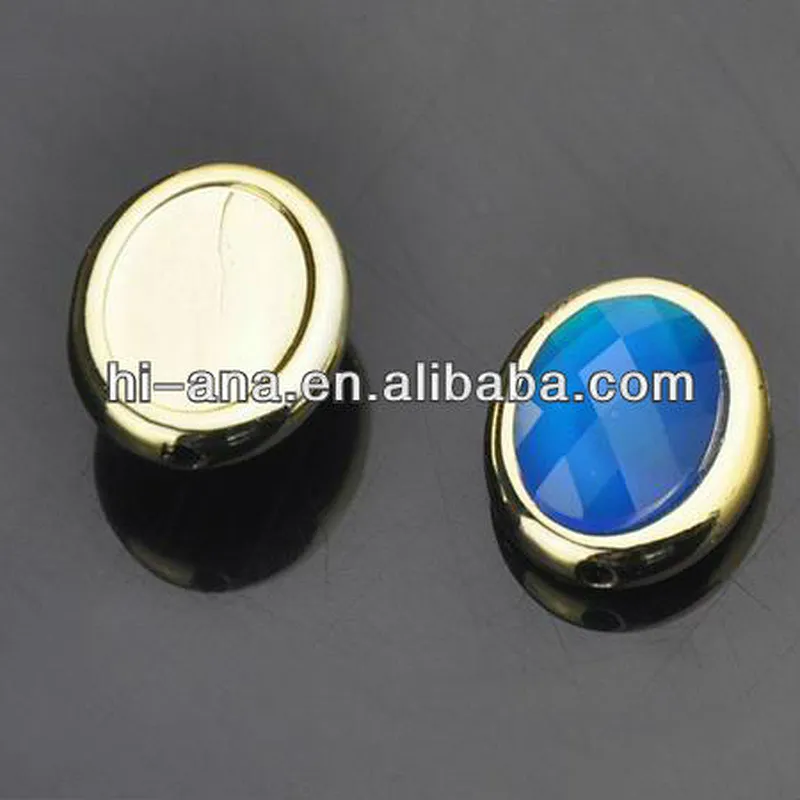 fashion resin stone with hole and plastic base