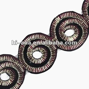 width:4cm adhesive/hot fix lace trimming China supplier