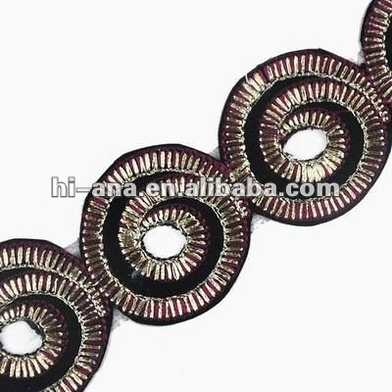 width:4cm adhesive/hot fix lace trimming China supplier