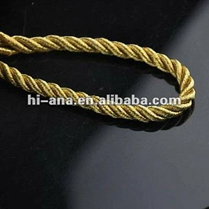 Dia:6mm Decorative metallic rope for curtain China supplier