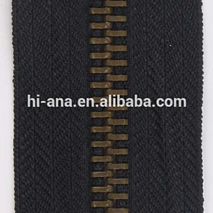 No 8 Antique Brass Metal Zipper