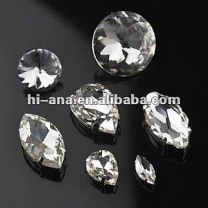 glass stone beads with metal base