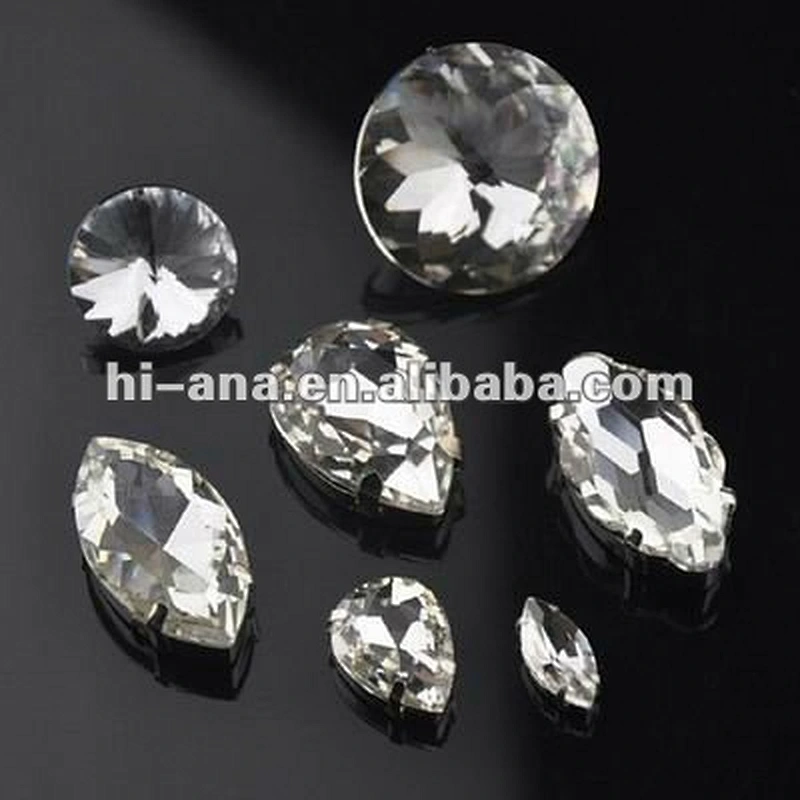 glass stone beads with metal base