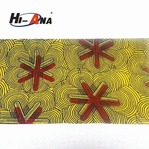 Gold Printed Real Wax Fabric