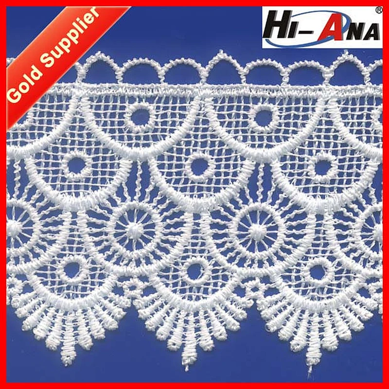 Embroidery Water Soluble Lace Trim Polyester White