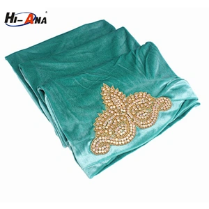 Velvet Turban Hijab Head Scarf Head Wraps with Crystal Jewelry