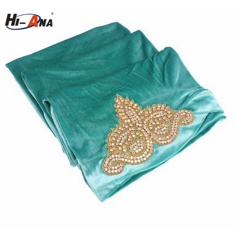 Velvet Turban Hijab Head Scarf Head Wraps with Crystal Jewelry