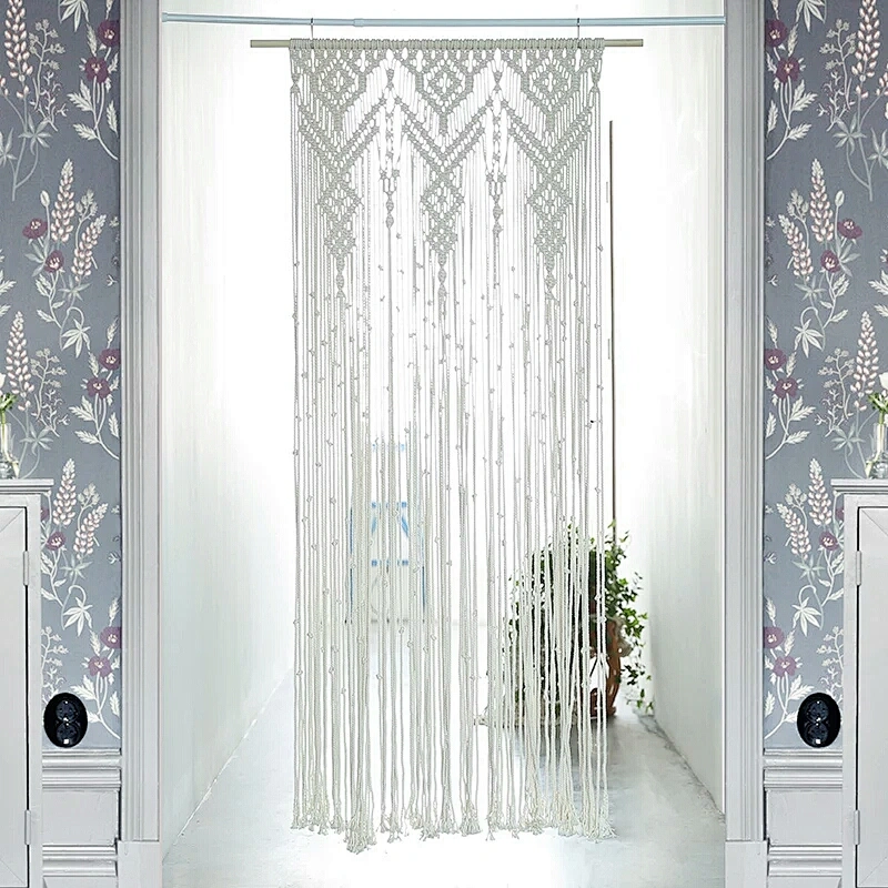 HI-ANA Pure Cotton Thread Made Wall Hanging Macrame Curtains