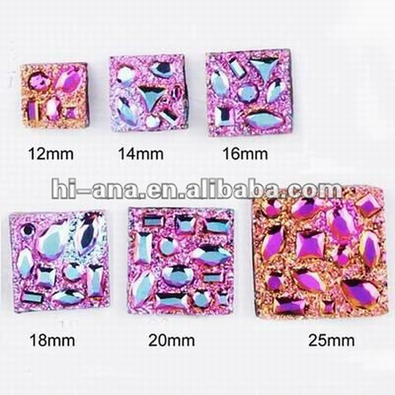 New square Resin stone without hole for decoration