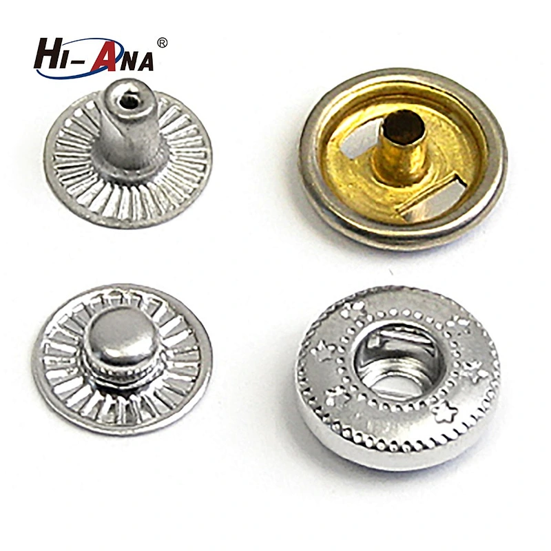 hi-ana button2 ISO 9001 Factory Ningbo four part prongs snap button