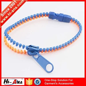 hi-ana zipper3 Know different market style wholesale decorative plastic zipper bracelets