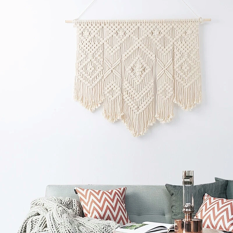 HI-ANA 2018 Pure Cotton thread Made Wall Hanging Macrame Curtains