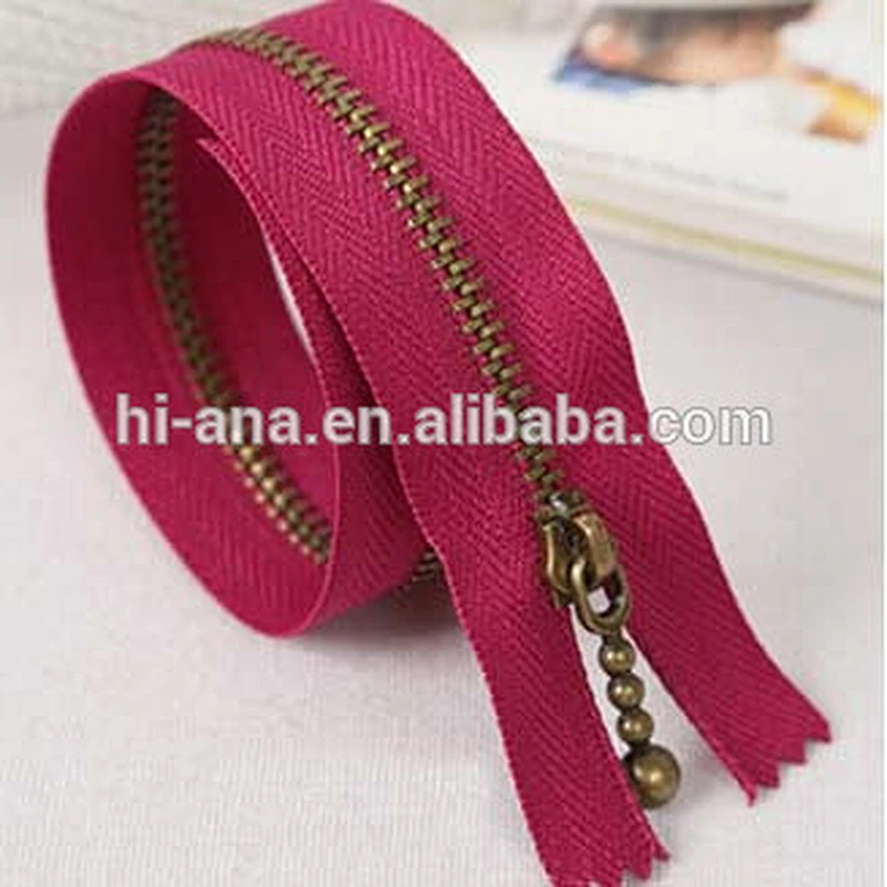 No 5 Antique Brass Zipper C/E