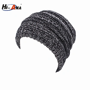 HI-ANA Women Winter Hat Ponytail Messy Bun Knit Beanie Tail Ribbed Hat Cap turban hat for women