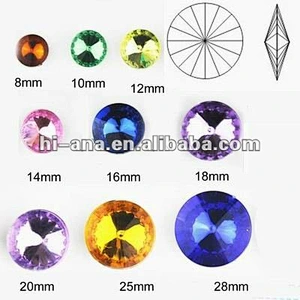 ROUND TIP Acrylic Stone Beads without hole