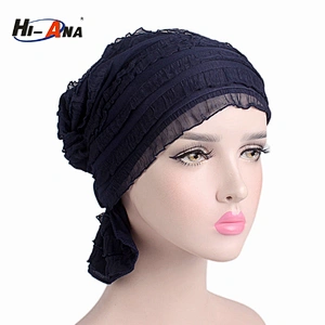 wholesale 2018 New trade two-tone braided head cap India turban hat for women