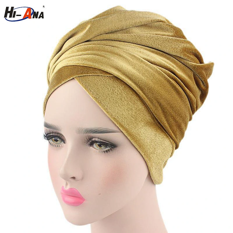 HI-ANA New women scarf velvet turban head wrap tube