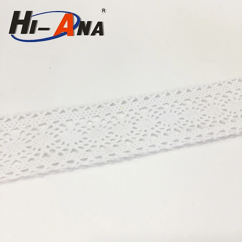 hi-ana lace1 Best hot selling customised LOGO printed cotton eyelet lace trim