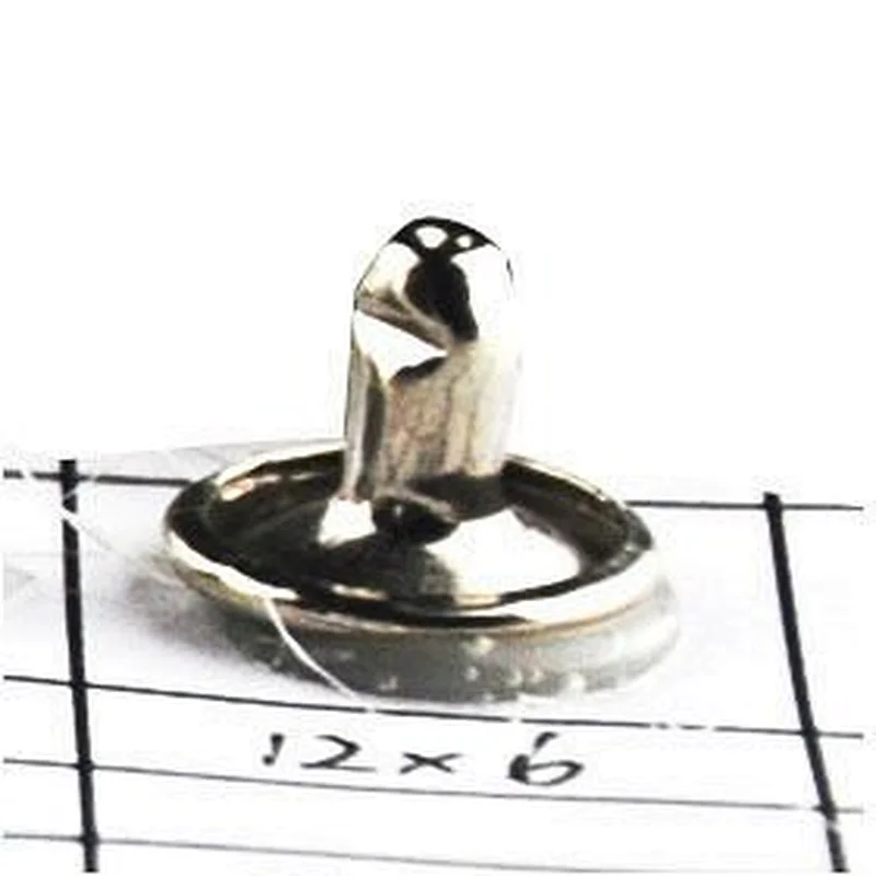 size 12x6mm metal rivet with double face and smooth style China supplier