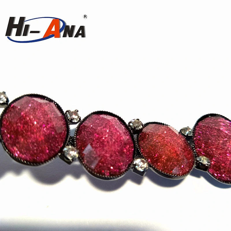 hi-ana rhinestone2 Custom made print logo Sparkly glass rhinestone chain