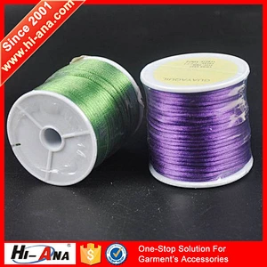 hi-ana cord1 15 years factory experience multi color satin cord