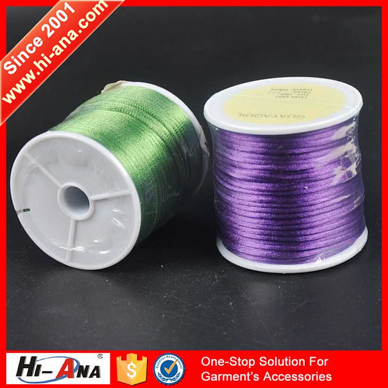 hi-ana cord1 15 years factory experience multi color satin cord