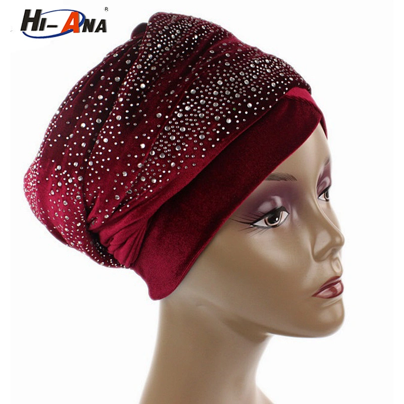 New Design Long Velvet Head Wrap Women Turban Hijab Headscarf