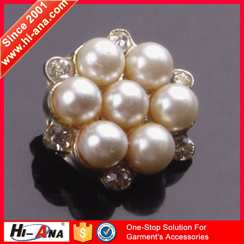 hi-ana button1 OEM Custom made top quality High quality pearl rhinestone button