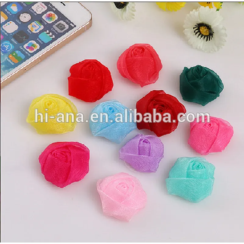 100 3.5cm snow ribbon with rose bud DIY hand flowers clothing accessories accessories three-dimensional bud