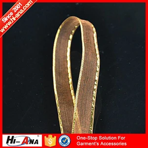 OEM Custom made top quality Colorful fashion wired organza ribbon