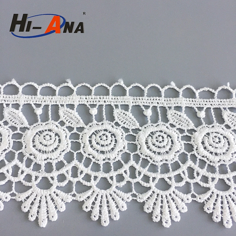Stict QC 100% Yiwu chemical lace embroidery fabric