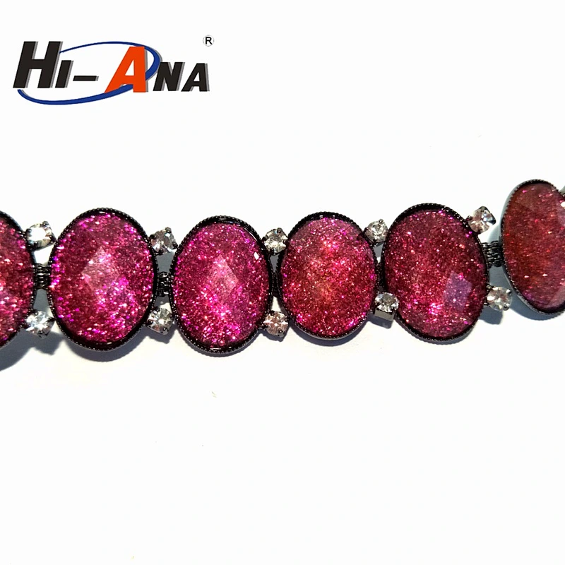 hi-ana rhinestone2 Custom made print logo Sparkly glass rhinestone chain
