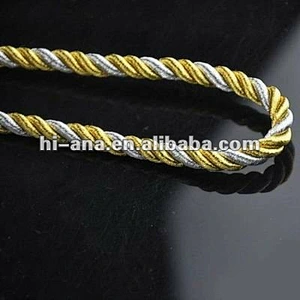 Dia:6mm mix color Decorative metallic rope for curtain China supplier