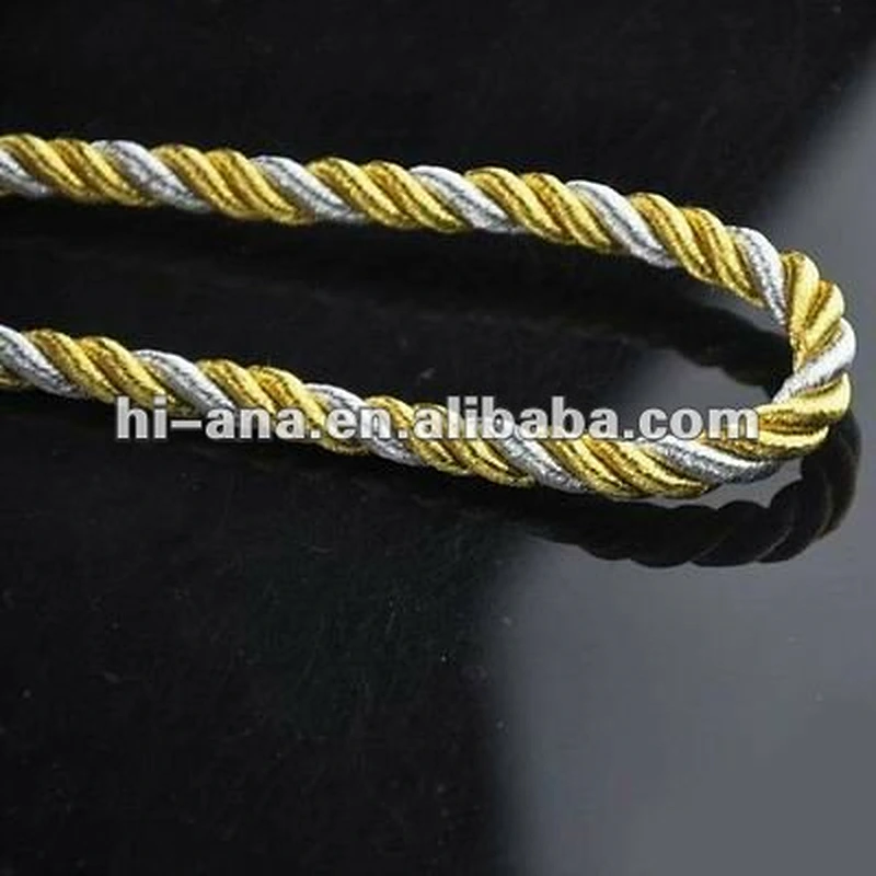 Dia:6mm mix color Decorative metallic rope for curtain China supplier