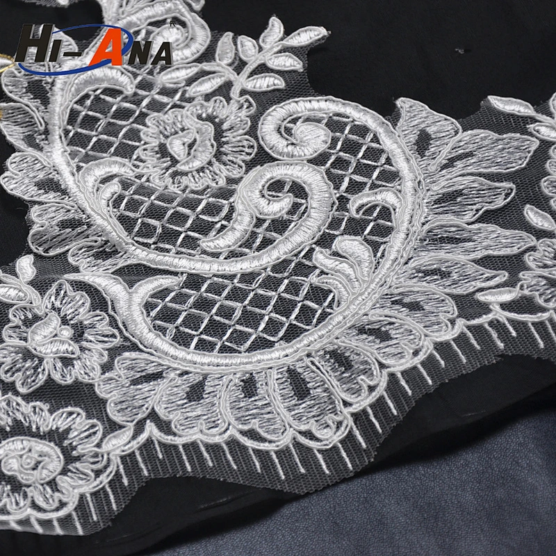 Over 95% accessories exported Fancy african lace embroidery fabric for wedding dress