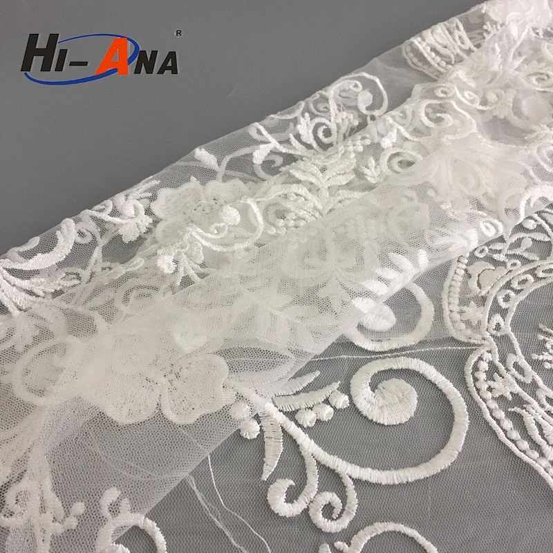 20 QC staffs ensure the quality Finest Quality embroidery french lace