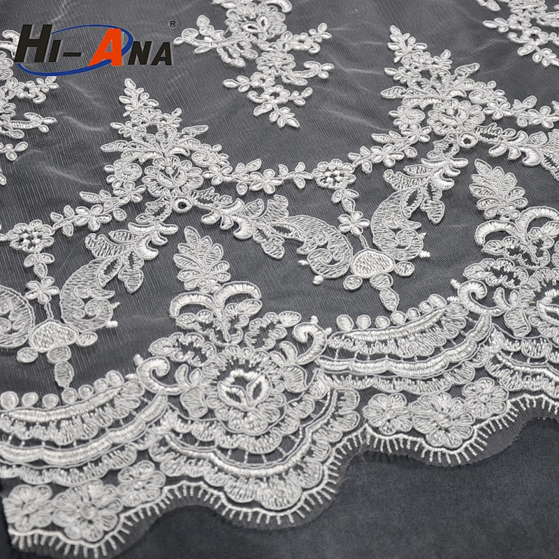 Over 95% accessories exported Ningbo sequin embroidery beaded lace fabric