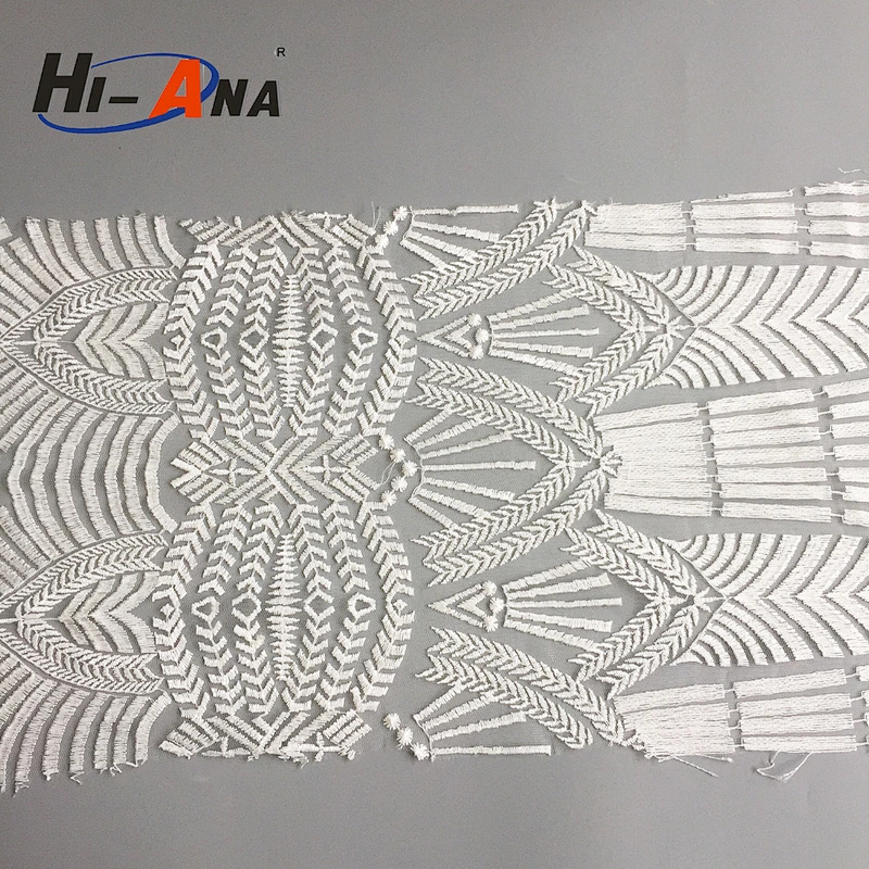 hi-ana fabric2 ISO 9001:2000 certification Top quality lace fabric with rhinestone