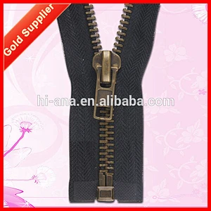 No 8 Antique Brass Metal Zipper
