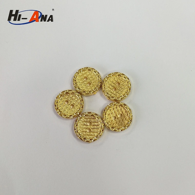 Gold buttons for garment