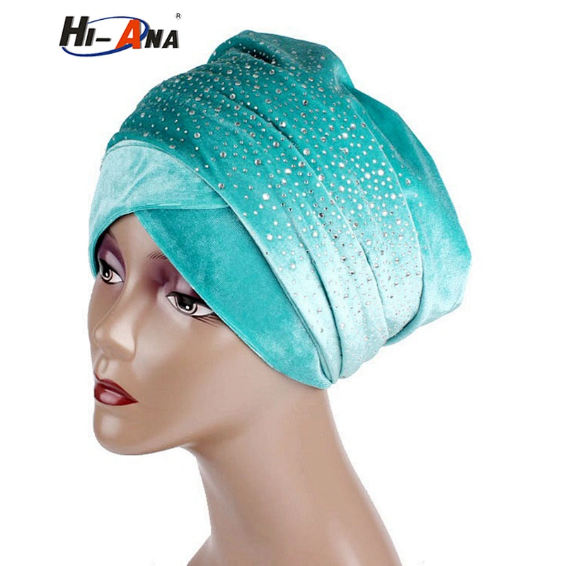 New Design Long Velvet Head Wrap Women Turban Hijab Headscarf