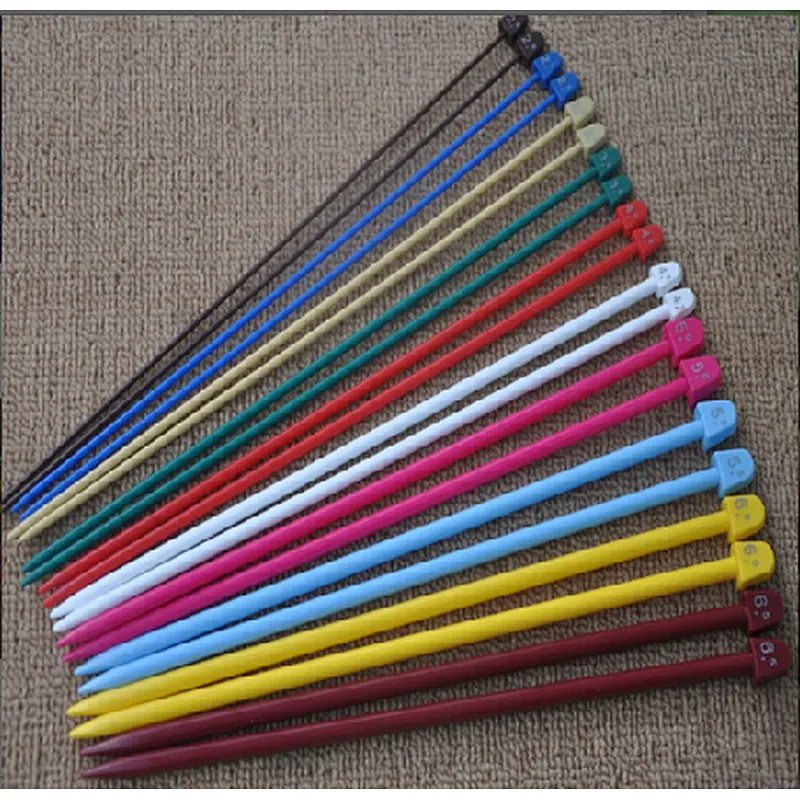 slap-up colorful single point Plastic Aluminum Knitting needles