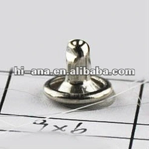 size 9x6mm metal rivet with double face and smooth style China supplier