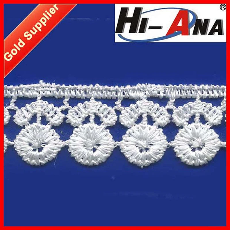 White Embroided Lace with Chemcal Lace
