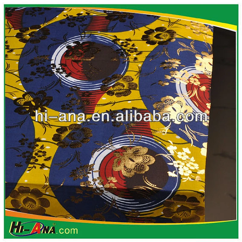 Gilding wax fabric and print wax fabric of Gold